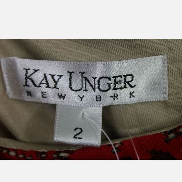 KAY UNGER NEW YORK RED LACE MIDI COCKTAIL DRESS SIZE 2 NWT - Picture 7 of 8